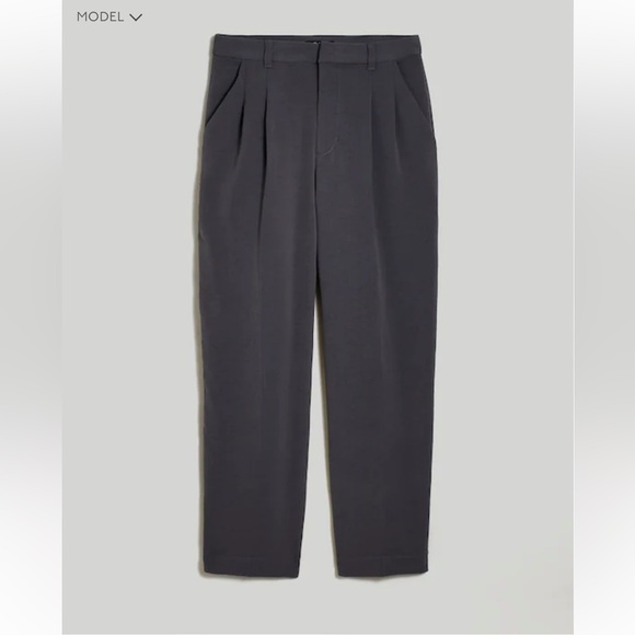 Madewell Pleated Tapered-Leg Pants in Easygoing Crepe - Picture 4 of 4